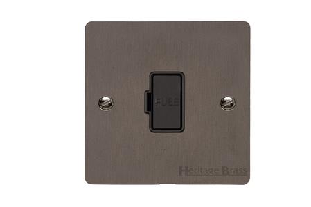 Heritage Brass Stylist Bronze Flat Plate - Round Edge - Unswitched Spur (13 Amp)