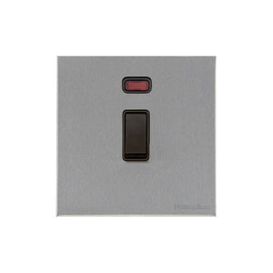 Windsor Range Satin Chrome Silk Switches & Sockets, WN35 - 20A Double Pole Switch with Neon by Heritage Brass By M-Marcus