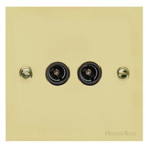 Richmond Elite Range Satin Brass Switches & Sockets, LP44 - TV/FM Diplexed Socket by Heritage Brass By M-Marcus