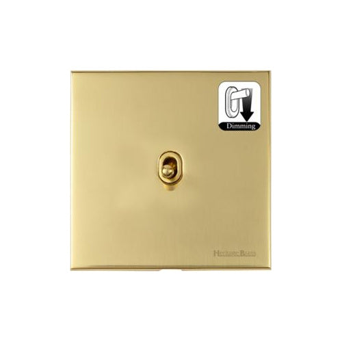 Winchester Range Polished Brass Switches & Sockets, W01 - 1 Gang Dimming Stockholm Toggle by Heritage Brass By M-Marcus