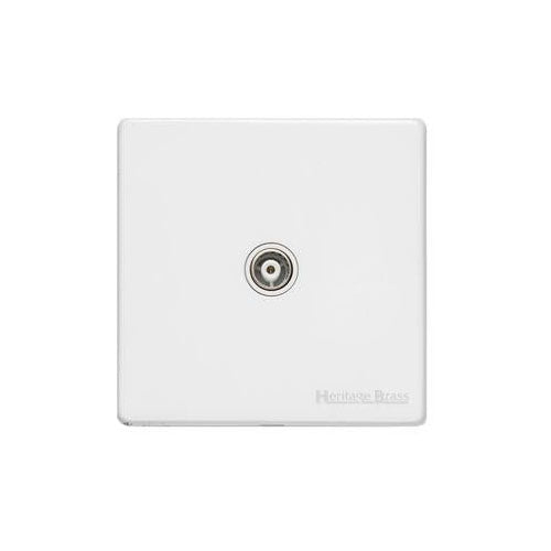 Vintage Range-Gloss White-1 Gang Non-Isolated TV Coaxial Socket