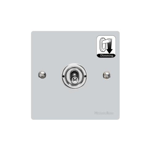 Elite Flat Plate Range Polished Chrome Switches & Sockets, T02 - 1 Gang Dimming Toggle Switch by Heritage Brass By M-Marcus
