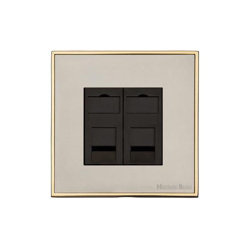 Executive Range-Satin Nickel-2 Gang Secondary Line Socket