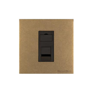 Windsor Range Aged Brass Switches & Sockets, WN50 - 1 Gang CAT6 by Heritage Brass By M-Marcus