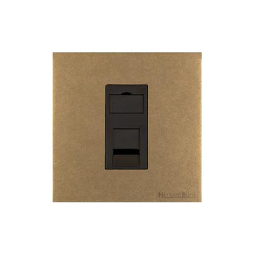 Windsor Range Aged Brass Switches & Sockets, WN50 - 1 Gang CAT6 by Heritage Brass By M-Marcus