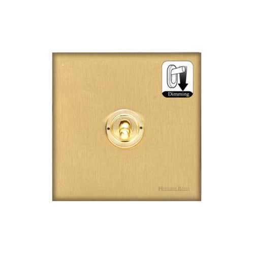 Winchester Range Satin Brass Switches & Sockets, W44 - 1 Gang Dimming Toggle Switch by Heritage Brass By M-Marcus
