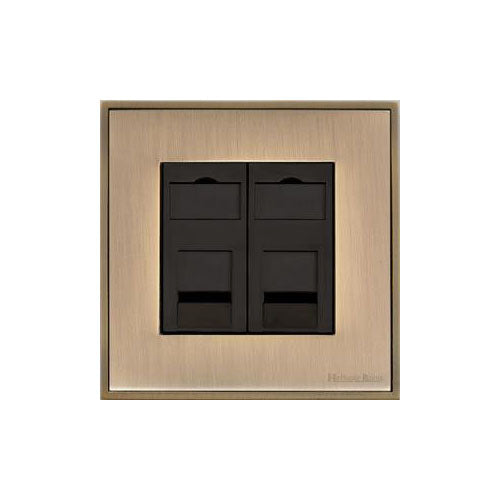 Executive Range-Antique Brass-2 Gang RJ45