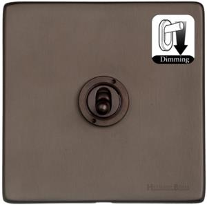 Vintage Range Matt Bronze Switches & Sockets, X09 - 1 Gang Dimming Toggle Switch by Heritage Brass By M-Marcus