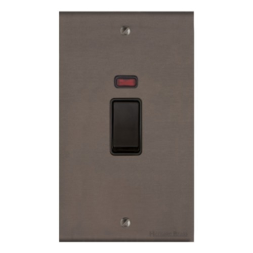 Stylist Bronze Low Profile Plate Range, RL9 - 45A DP Cooker Switch with Neon (tall plate)
