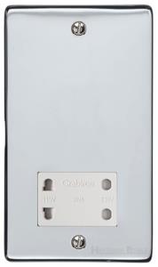 Elite Flat Plate Range Polished Chrome Switches & Sockets, T02 - Shaver Socket Output Voltage 110/240V by Heritage Brass By M-Marcus