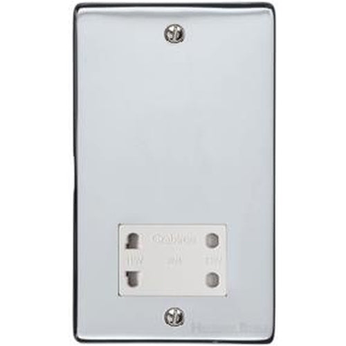 Elite Flat Plate Range Polished Chrome Switches & Sockets, T02 - Shaver Socket Output Voltage 110/240V by Heritage Brass By M-Marcus