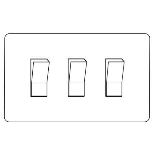 Heritage Brass Stylist Bronze Flat Plate - Round Edge - 3 Gang 2-Way Rocker Switch Twin Plate - Type L9 by Heritage Brass By M-Marcus