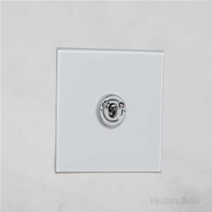 Clarity Perspex Range Clear Perspex (Project Finish) 1 Gang 2-Way Classic Toggle Switch by Heritage Brass By M-Marcus