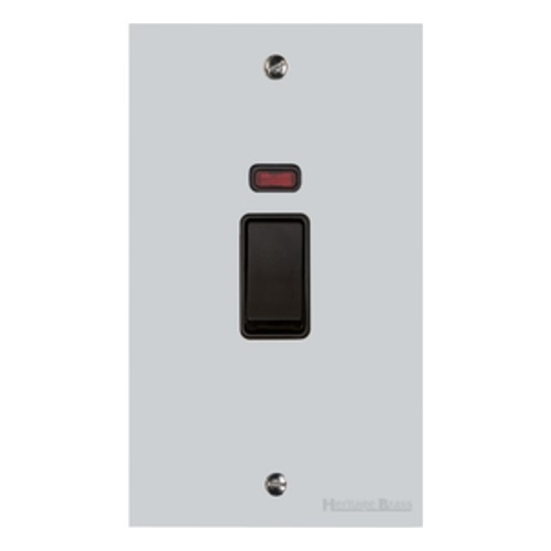 Richmond Elite Range Polished Chrome, LP2 - 45A DP Cooker Switch with Neon (tall plate)