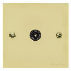 Richmond Elite Range Satin Brass Switches & Sockets, LP44 - 1 Gang Isolated TV Coaxial Socket by Heritage Brass By M-Marcus