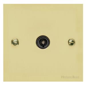 Richmond Elite Range Satin Brass Switches & Sockets, LP44 - 1 Gang Isolated TV Coaxial Socket by Heritage Brass By M-Marcus