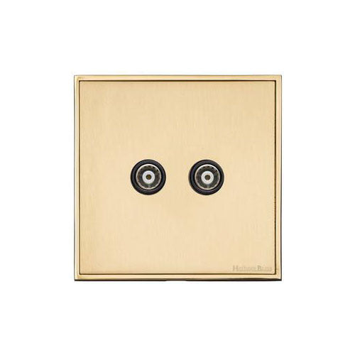 Executive Range-Satin Brass-TV/FM Diplexed Socket