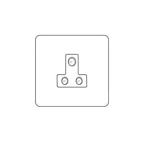 Primed White Flat Square Plate QPW-5 Amp 3 Round Pin Socket by Heritage Brass By M-Marcus