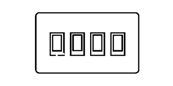 Heritage Brass Electrical, Primed White Flat Plate PW - 4 Gang Switch (20 Amp), 4 Gang Switch (20 Amp), 20 Amp 2 Way Rocker Switches