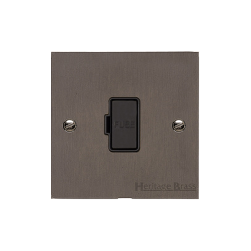 Heritage Brass Stylist Bronze Flat Plate - Square Edge - Unswitched Spur (13 Amp) - Type QL9 by Heritage Brass By M-Marcus
