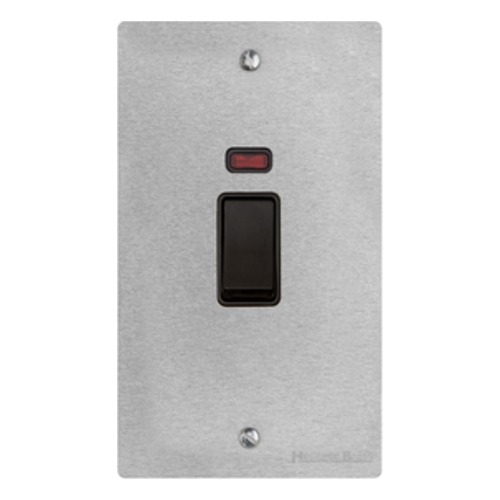 Elite Flat Plate Range Satin Chrome, T03 - 45A DP Cooker Switch with Neon (tall plate)
