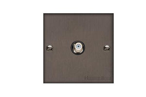 Heritage Brass Stylist Bronze Low Profile Plate - Square Edge - 1 Gang Satellite Socket