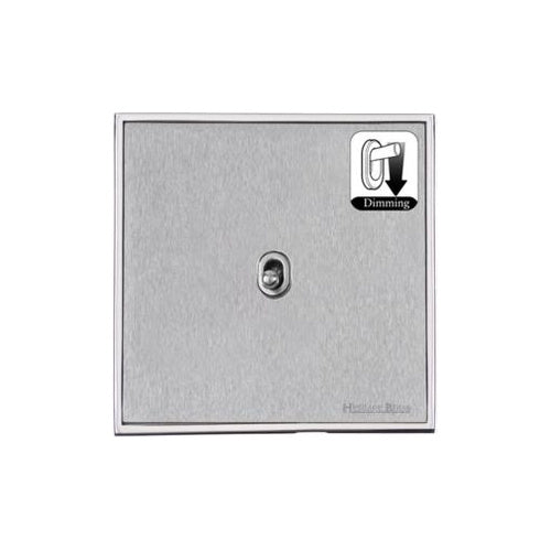 Executive Range Satin Chrome with Polished Chrome Switches & Sockets, EX23 - 1 Gang Dimming Stockholm Toggle by Heritage Brass By M-Marcus