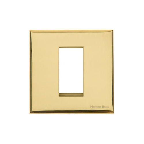Windsor Range Polished Brass Switches & Sockets, WN1 - 1 Module Euro Plate by Heritage Brass By M-Marcus