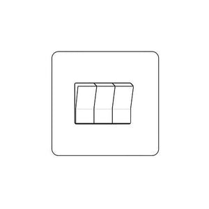 Primed White Flat Plate PW-3 Gang Switch (20 Amp) by Heritage Brass By M-Marcus