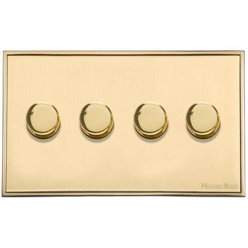 Executive Range-Satin Brass-4 Gang Dimmer (250 watts)