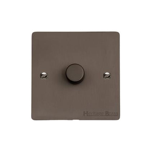 Elite Flat Plate Range Matt Bronze Switches & Sockets, T09 - 1 Gang TED Dimmer (Compatible with LED Lamps) by Heritage Brass By M-Marcus