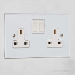 Clarity Perspex Range Clear Perspex (Project Finish) Double Socket (13 Amp) by Heritage Brass By M-Marcus