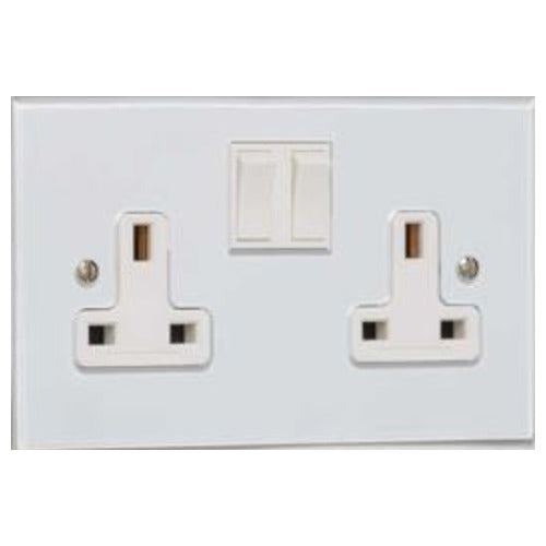 Clarity Perspex Range Clear Perspex (Project Finish) Double Socket (13 Amp) by Heritage Brass By M-Marcus