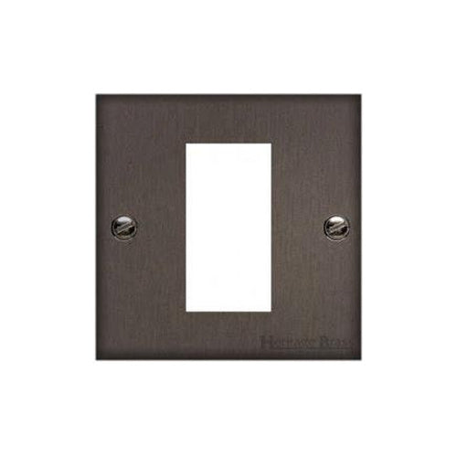 Richmond Elite Range Matt Bronze Switches & Sockets, LP9 - 1 Module Euro Plate by Heritage Brass By M-Marcus