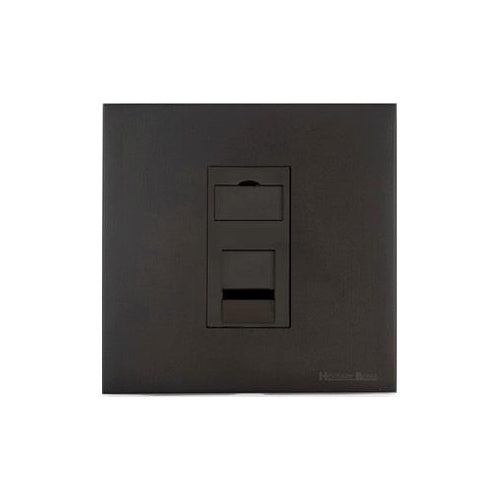 Windsor Range Dark Antique Bronze Switches & Sockets WN95 - 1 Gang CAT6 by Heritage Brass By M-Marcus