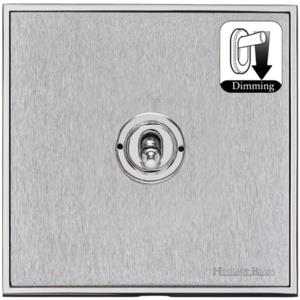 Executive Range Satin Chrome with Polished Chrome Switches & Sockets, EX23 - 1 Gang Dimming Toggle Switch by Heritage Brass By M-Marcus