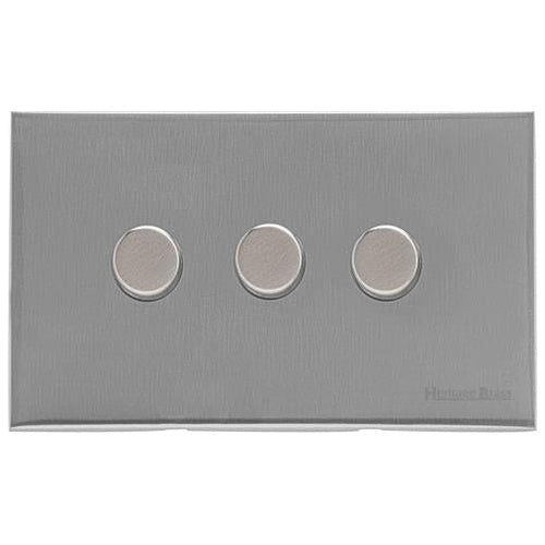 Windsor Range Satin Chrome Silk Switches & Sockets, WN35 - 3G Multi Location Secondary Dimmer by Heritage Brass By M-Marcus