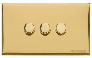 Windsor Range Polished Brass Switches & Sockets, WN1 - 3G Multi Location Secondary Dimmer by Heritage Brass By M-Marcus