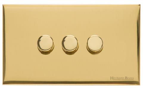 Windsor Range Polished Brass Switches & Sockets, WN1 - 3G Multi Location Secondary Dimmer by Heritage Brass By M-Marcus