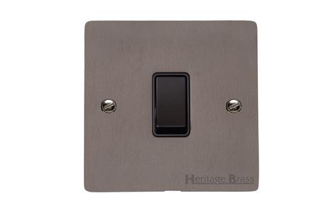Elite Flat Plate Range Matt Bronze Switches & Sockets, T09 - 1 Gang Intermediate Rocker Switch by Heritage Brass By M-Marcus
