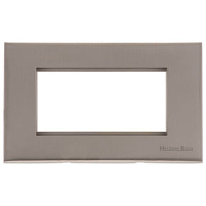 Windsor Range Satin Nickel Switches & Sockets, WN5 - 4 Module Euro Plate by Heritage Brass By M-Marcus