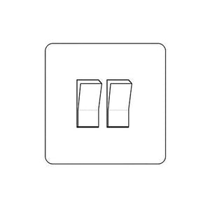 Primed White Flat Square Plate QPW-2 Gang Switch (20 Amp) by Heritage Brass By M-Marcus
