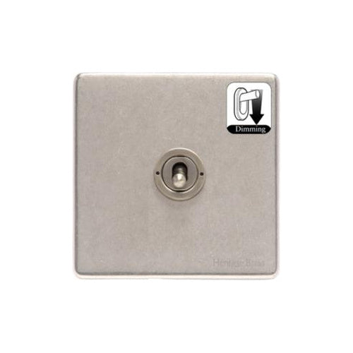 Vintage Range Rustic Nickel Switches & Sockets, XRN - 1 Gang Dimming Toggle Switch by Heritage Brass By M-Marcus