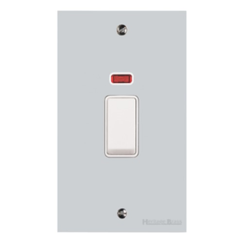 Richmond Elite Range Polished Chrome, LP2 - 45A DP Cooker Switch with Neon (tall plate)