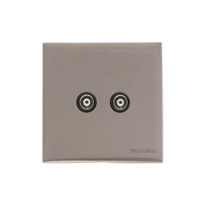 Windsor Range Satin Nickel Switches & Sockets, WN5 - TV/FM Diplexed Socket by Heritage Brass By M-Marcus