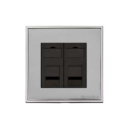 Executive Range-Satin Chrome-2 Gang RJ45