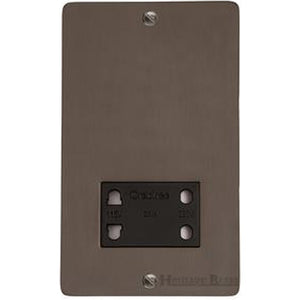 Elite Flat Plate Range Matt Bronze Switches & Sockets, T09 - Shaver Socket Output Voltage 110/240V by Heritage Brass By M-Marcus