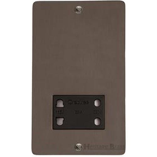 Elite Flat Plate Range Matt Bronze Switches & Sockets, T09 - Shaver Socket Output Voltage 110/240V by Heritage Brass By M-Marcus