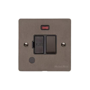 Heritage Brass Stylist Bronze Flat Plate - Round Edge - Switched Spur with Neon + Cord (13 Amp) - Type L9 by Heritage Brass By M-Marcus