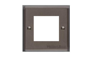 Elite Stepped Plate Range Matt Bronze Switches & Sockets, S09 - 2 Module Euro Plate by Heritage Brass By M-Marcus